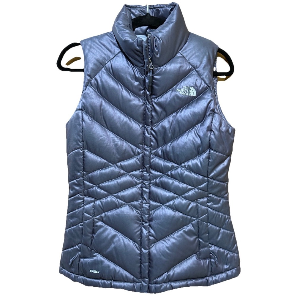 North Face Vest Womens Electric Purple Quilted Down Puffer 550 Outdoors Small